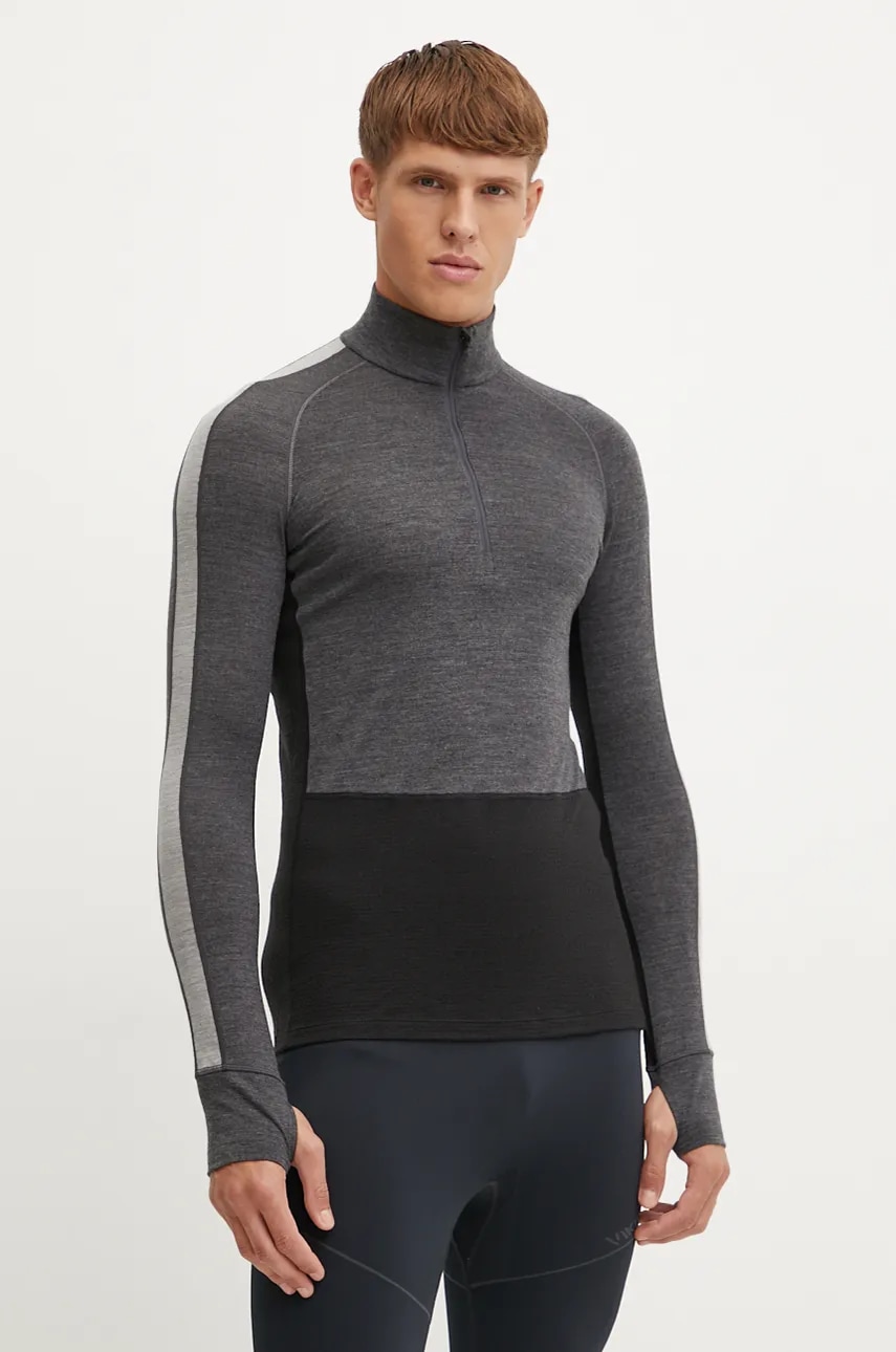 Icebreaker longsleeve funcțional Merino 200 ZoneKnit culoarea negru, IBBA56H95851