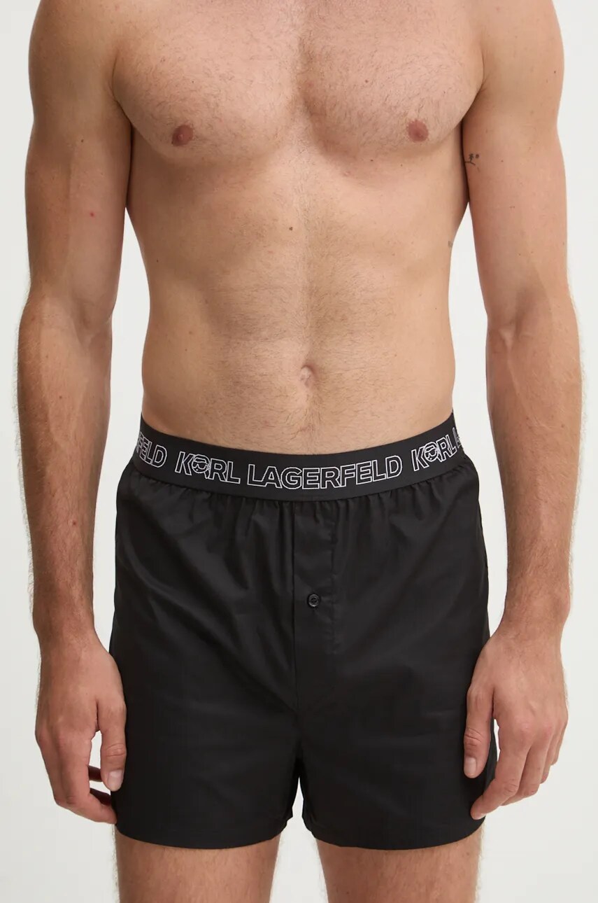 Karl Lagerfeld boxeri de bumbac 3-pack culoarea negru, 246M2101