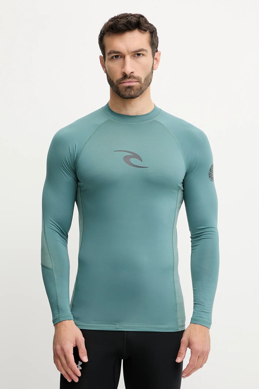 Rip Curl longsleeve de baie WAVES UPF culoarea negru, 141MRV