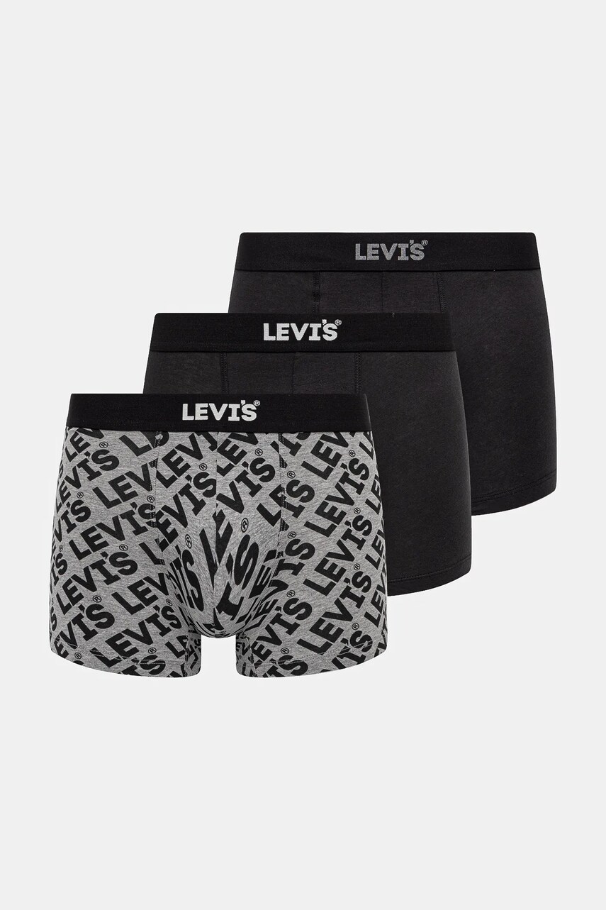 Levi\'s boxeri 3-pack bărbați, culoarea negru, 37149-1033