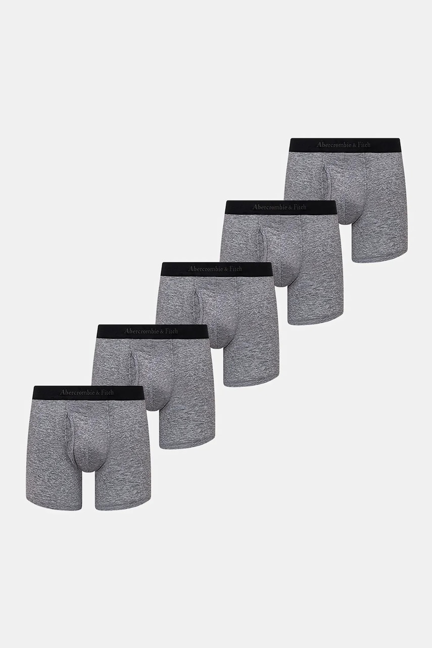 Levně Boxerky Abercrombie & Fitch 5-pack pánské, šedá barva, KI114-4034