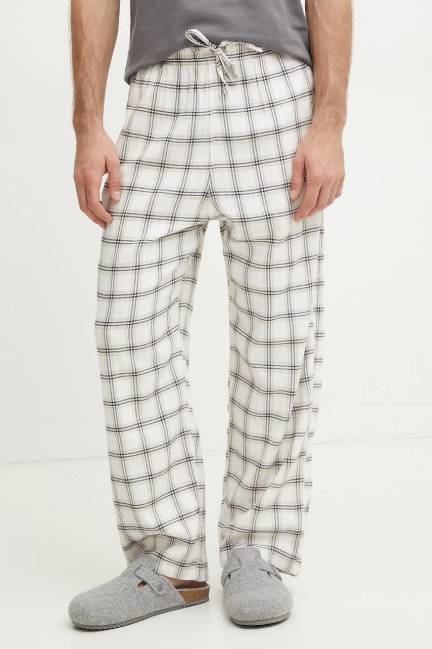 Hollister Co. pantaloni de pijama barbati, culoarea bej, modelator, KI313-4024 Hollister Co. pantaloni de pijama barbati, culoarea bej, modelator, KI313-4024
