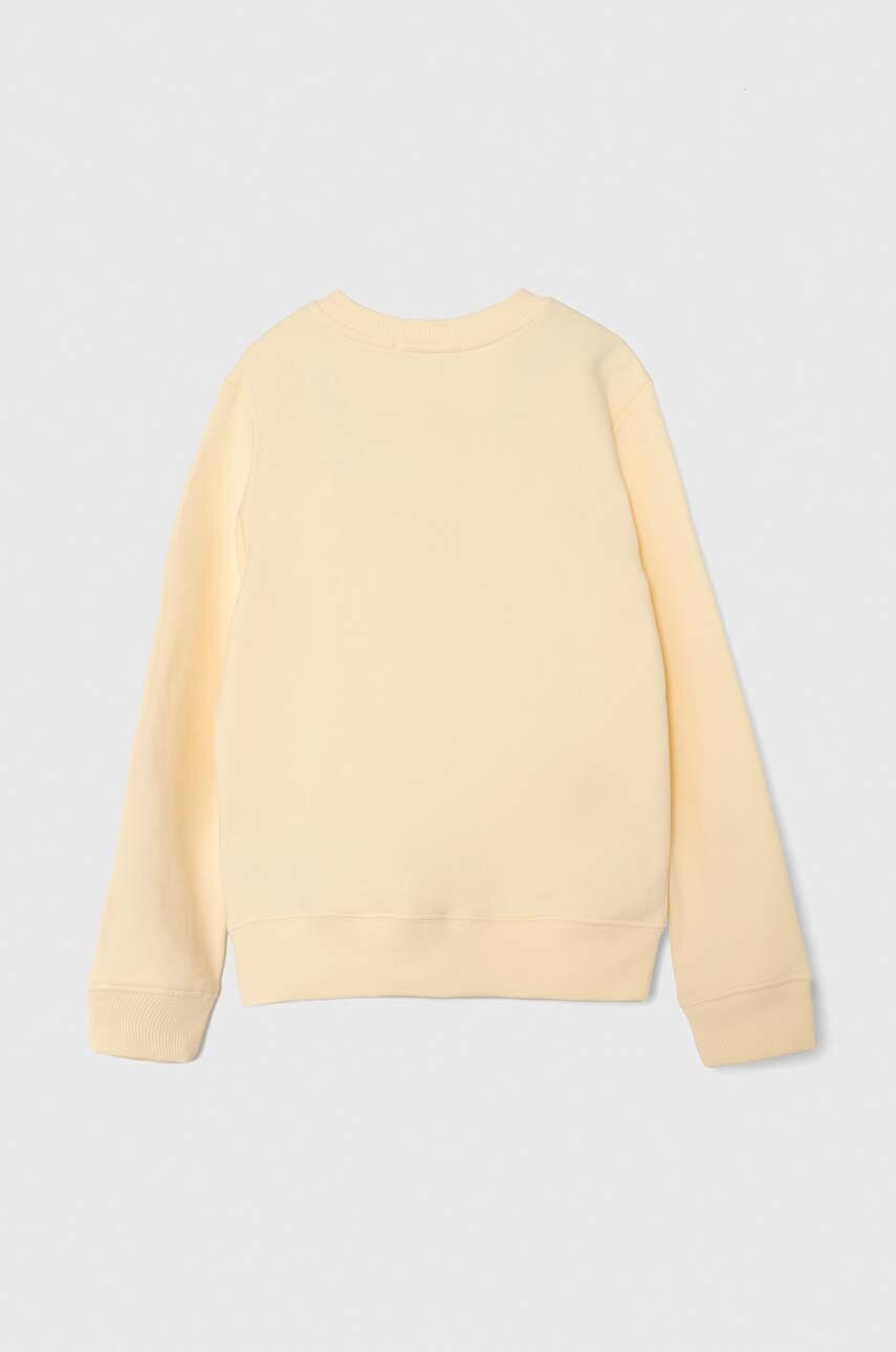 Дитяча бавовняна кофта Calvin Klein Jeans колір бежевий з принтом IU0IU00581