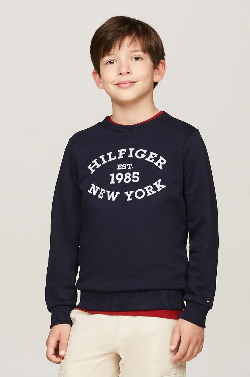 

Детски суичър Tommy Hilfiger в тъмносиньо с принт KB0KB09048, Тъмносин