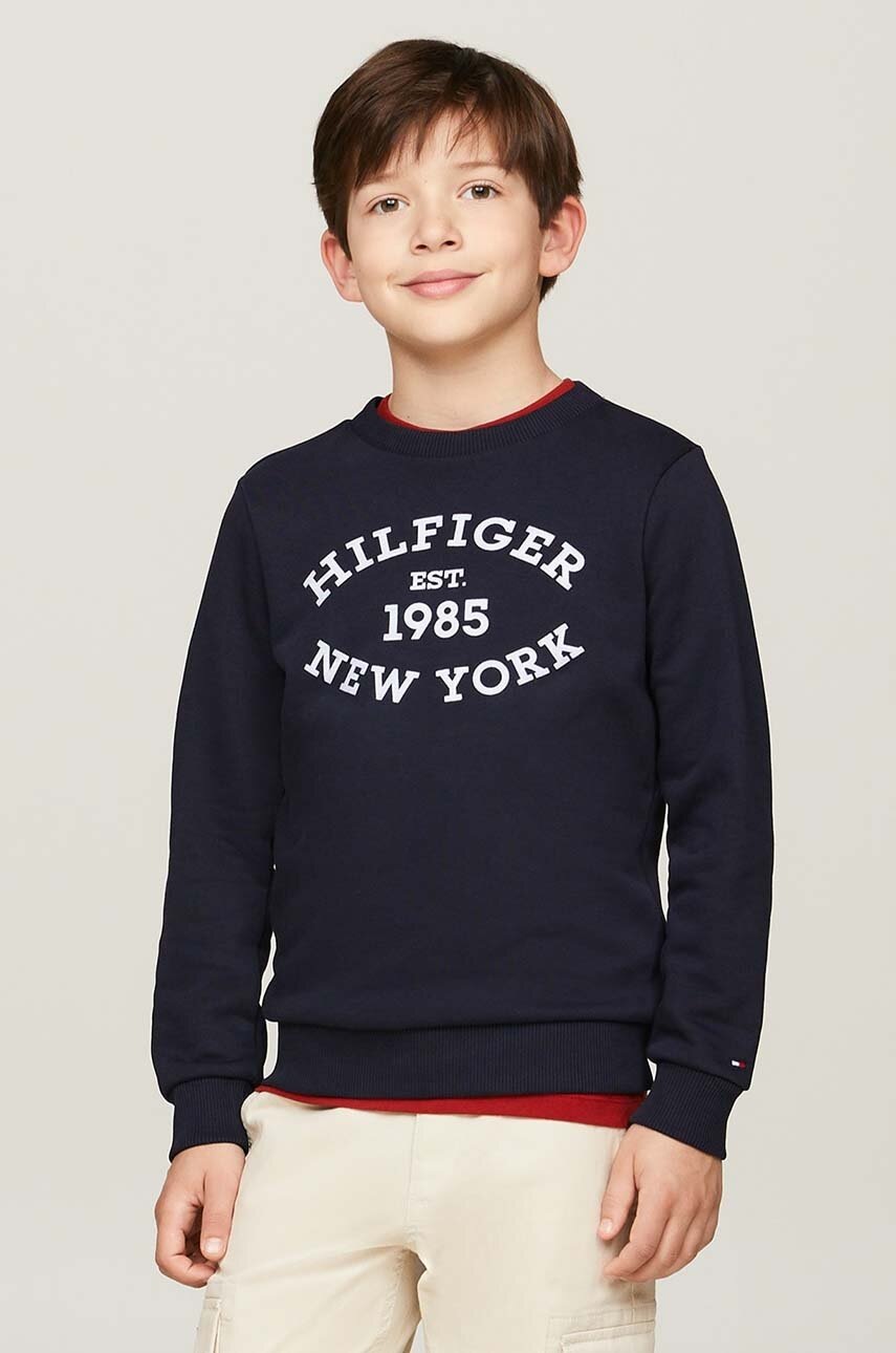 

Детски суичър Tommy Hilfiger в тъмносиньо с принт KB0KB09048, Тъмносин
