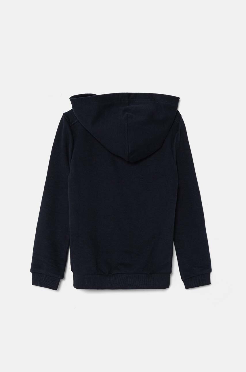 Детская кофта Tommy Hilfiger цвет синий с капюшоном с аппликацией KB0KB09050 Детская кофта Tommy Hilfiger цвет синий с капюшоном с аппликацией KB0KB09050