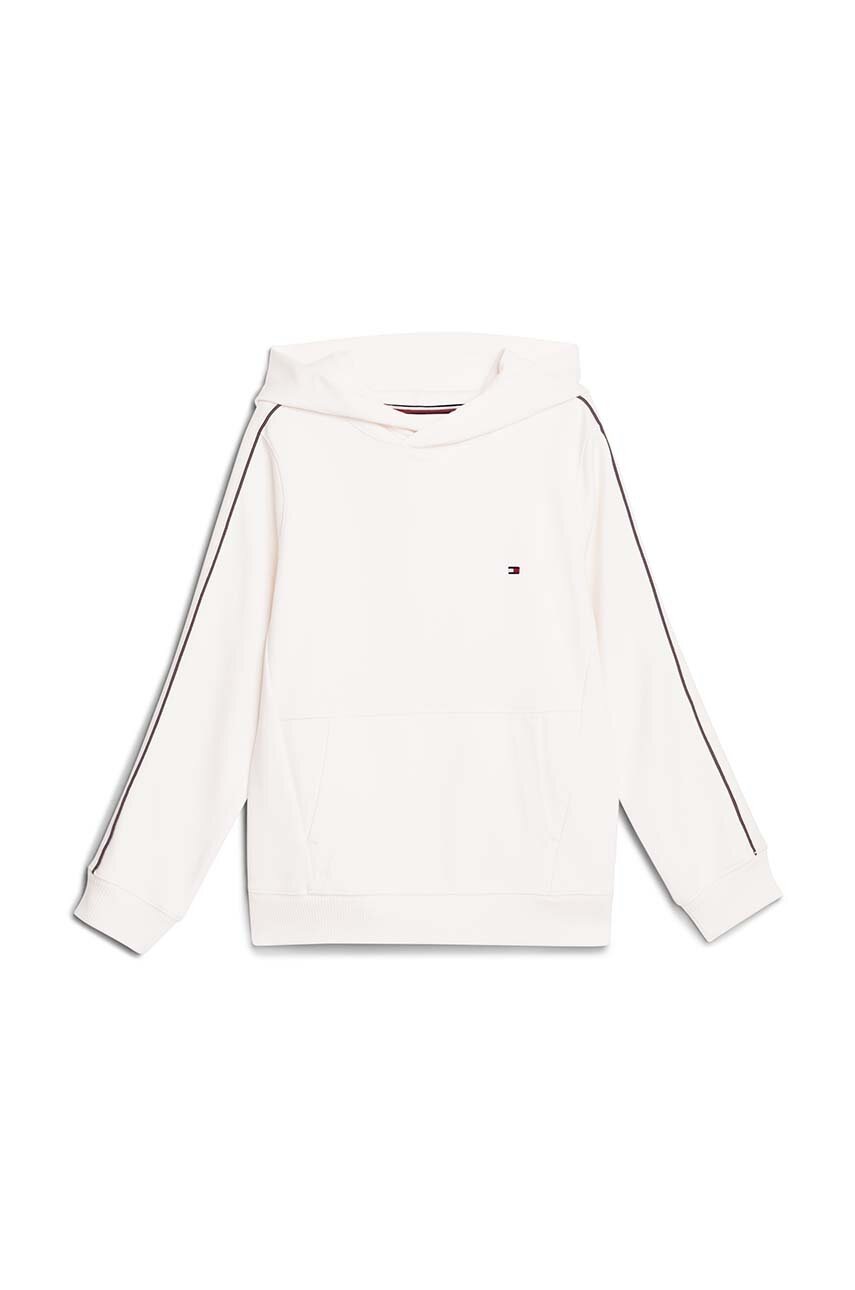 Детская кофта Tommy Hilfiger цвет белый с капюшоном с аппликацией KB0KB09054