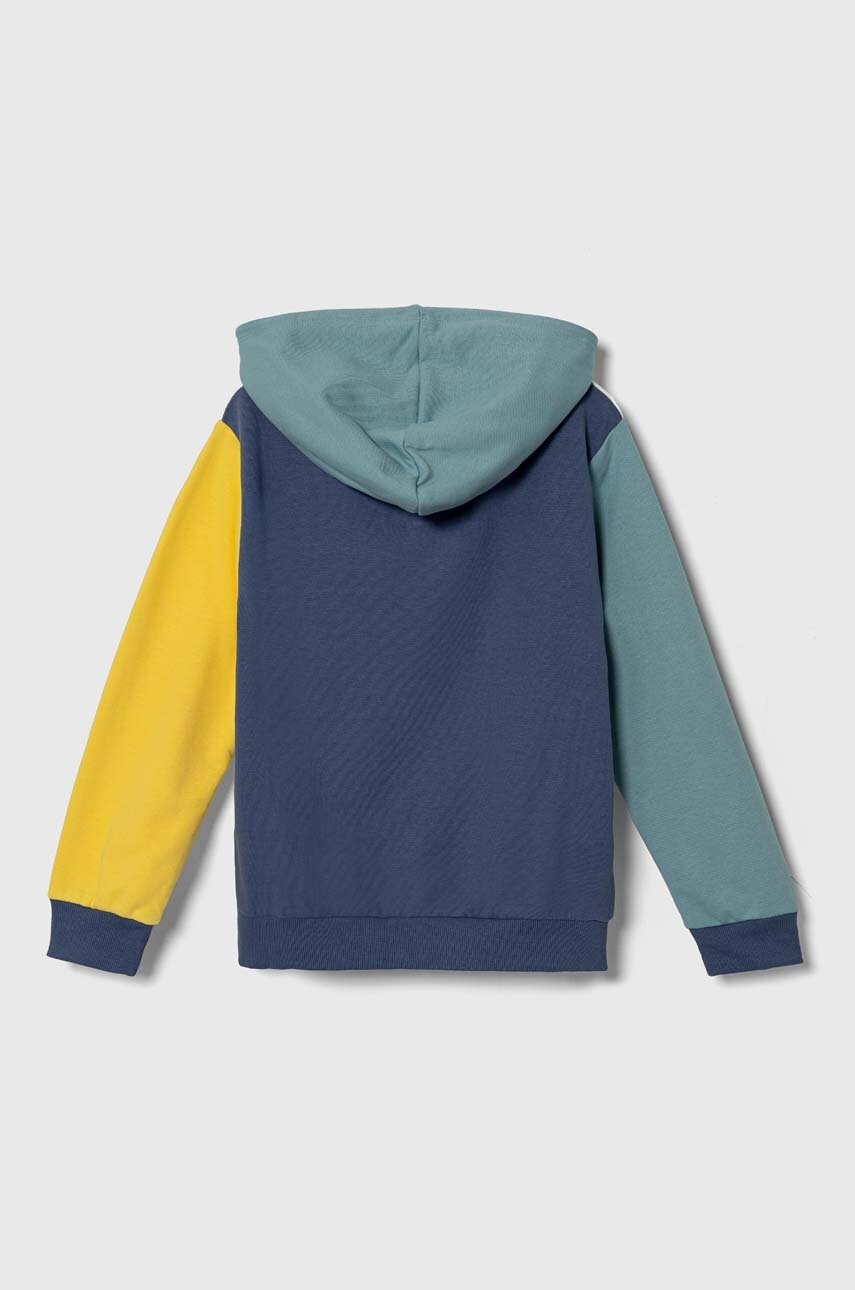 Дитяча бавовняна кофта Guess колір білий з капюшоном візерунок L4YQ10 KA6R3