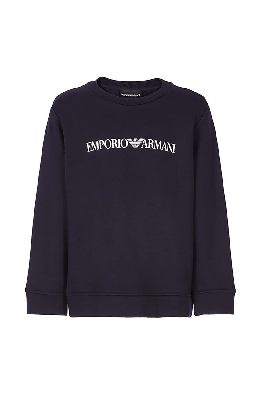 Emporio Armani bluza copii culoarea albastru marin, cu imprimeu, 8N4MR6 1JRIZ