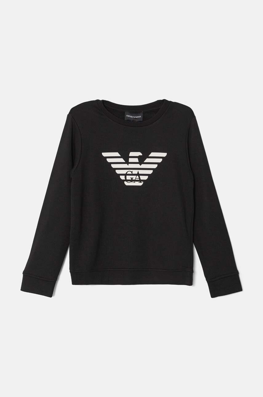 Emporio Armani bluza copii culoarea negru, cu imprimeu, 8N4MR6 1JRIZ