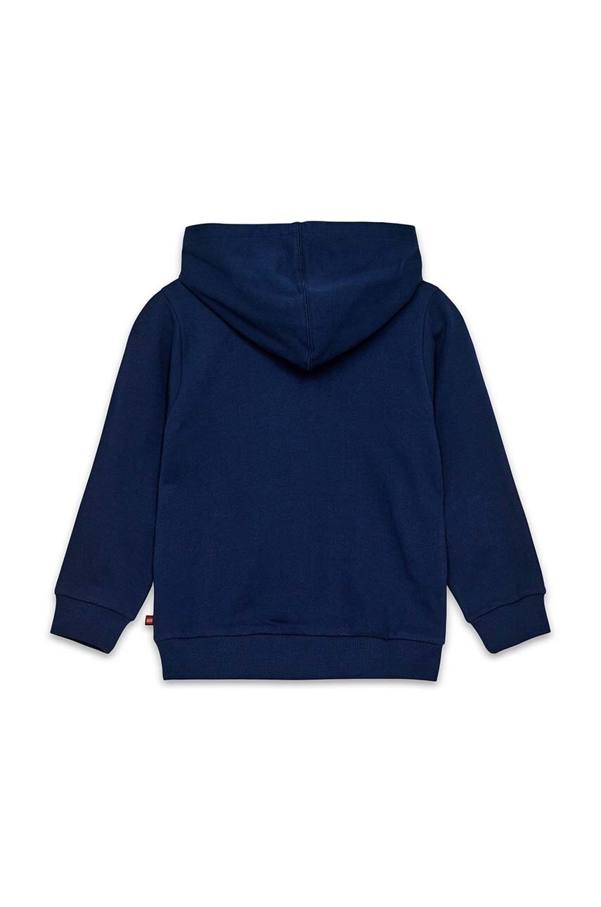 Детская хлопковая кофта Lego LWSCOUT 612 цвет синий с капюшоном с принтом 12011308