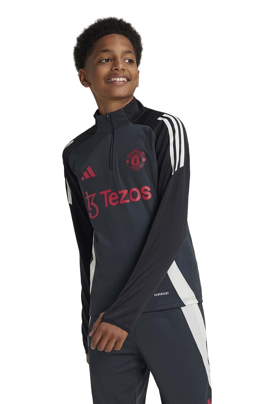 adidas Performance bluza copii MUFC EU TR TOPY culoarea gri, cu imprimeu, IS8085