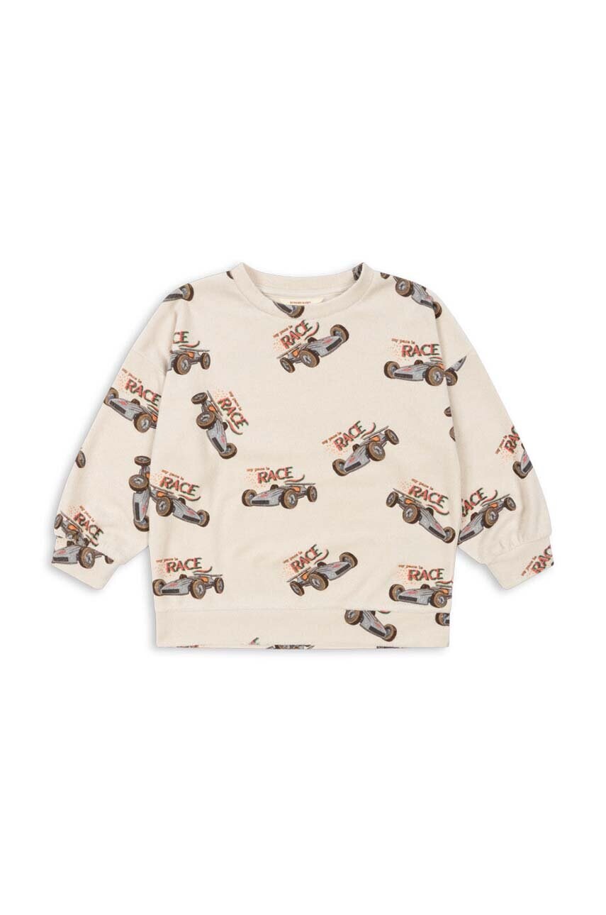 Konges Sløjd bluza copii ITTY SWEATSHIRT GOTS culoarea bej, modelator, KS101540