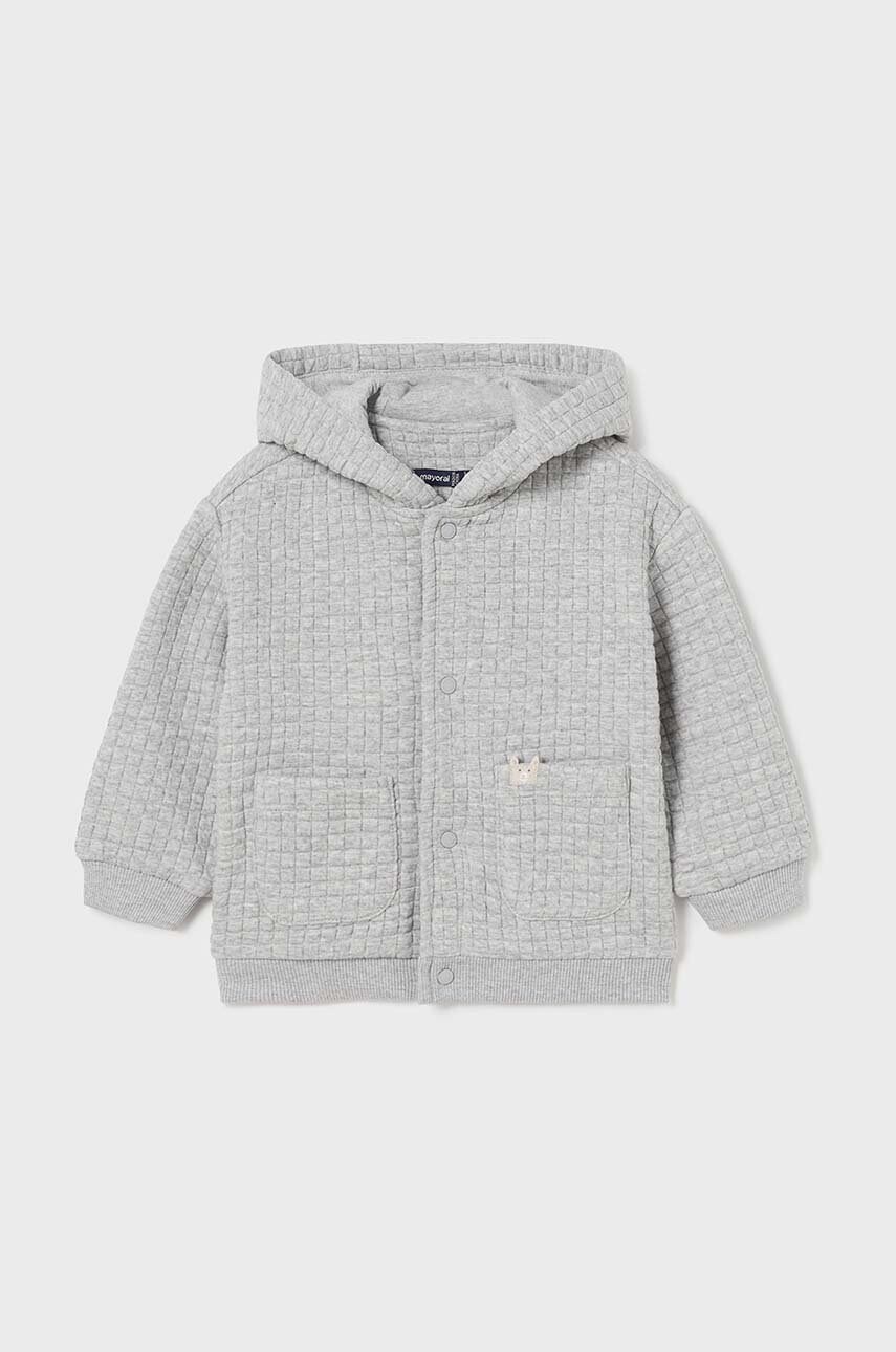 Mayoral bluza bebe culoarea gri, cu glugă, neted, 2472