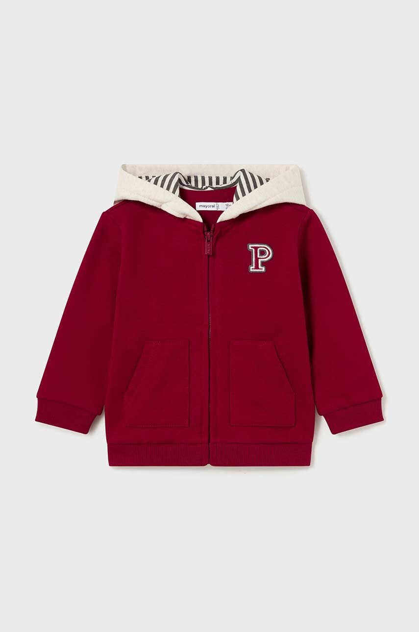 Mayoral bluza bebe culoarea bordo, cu glugă, neted, 2473