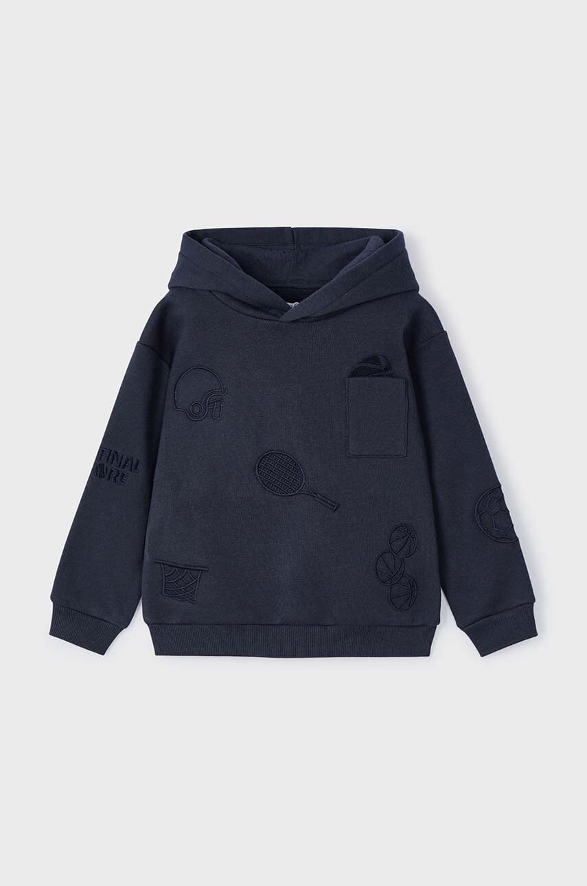 Mayoral bluza copii culoarea albastru marin, cu glugă, cu imprimeu, 4450