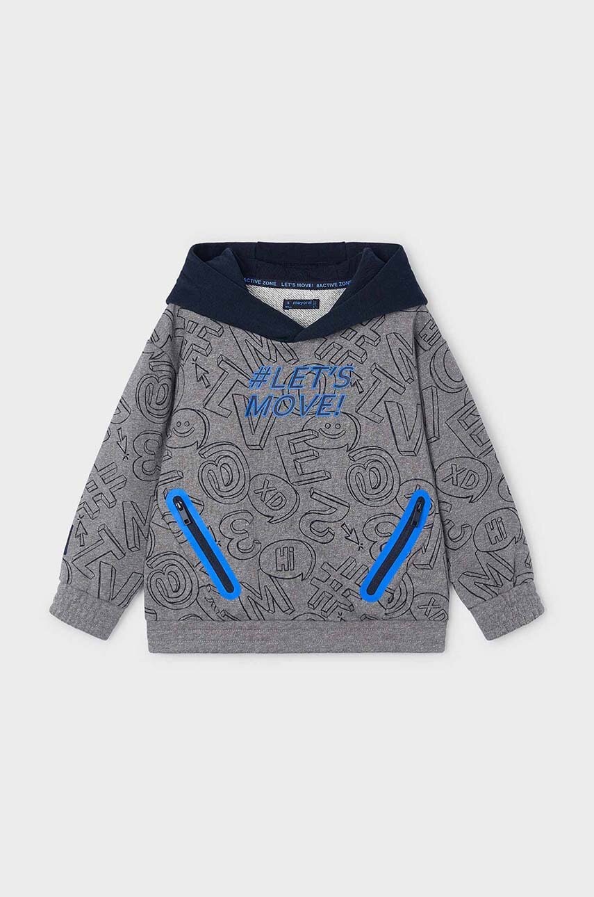 Детская кофта Mayoral цвет серый с капюшоном узор 4458 в Луцке Детская кофта Mayoral цвет серый с капюшоном узор 4458 в Луцке