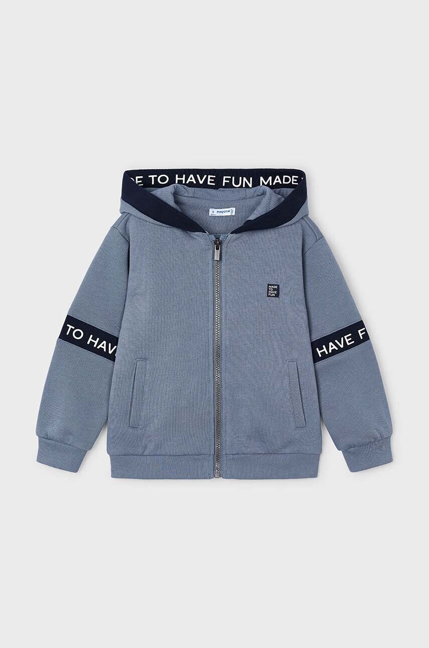 Mayoral bluza copii culoarea gri, cu gluga, cu imprimeu, 4473