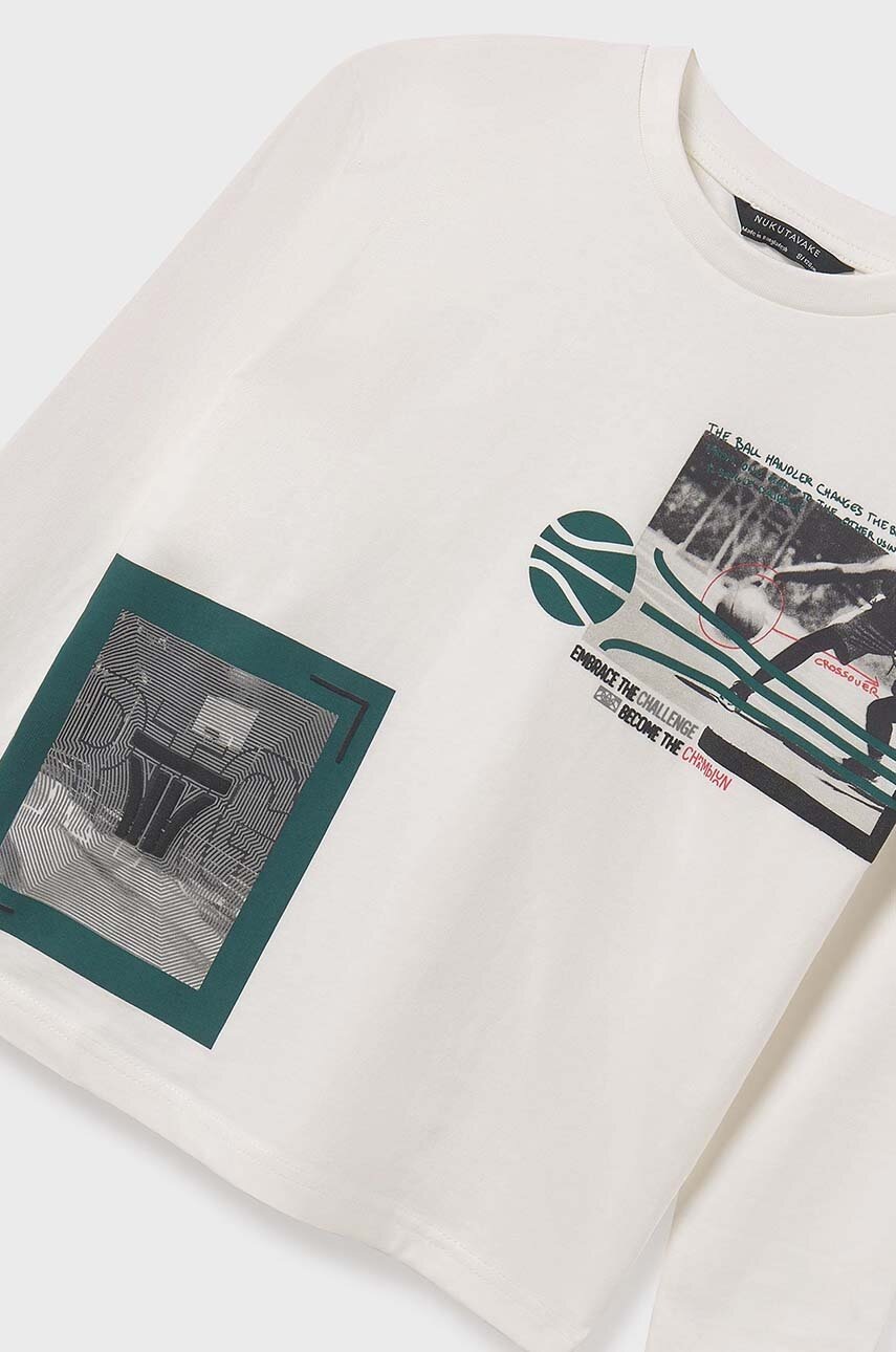 Детская хлопковая кофта Mayoral цвет зелёный с принтом 7091