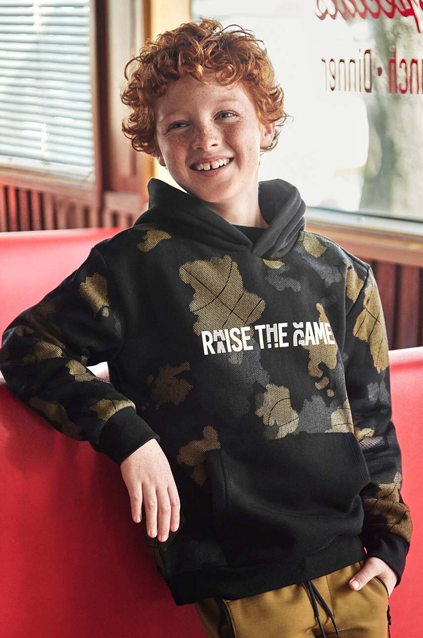 

Детски суичър Mayoral в черно с качулка с принт 7449, Черен