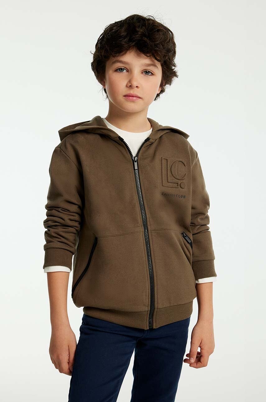 Mayoral bluza copii culoarea bej, cu glugă, neted, 7463