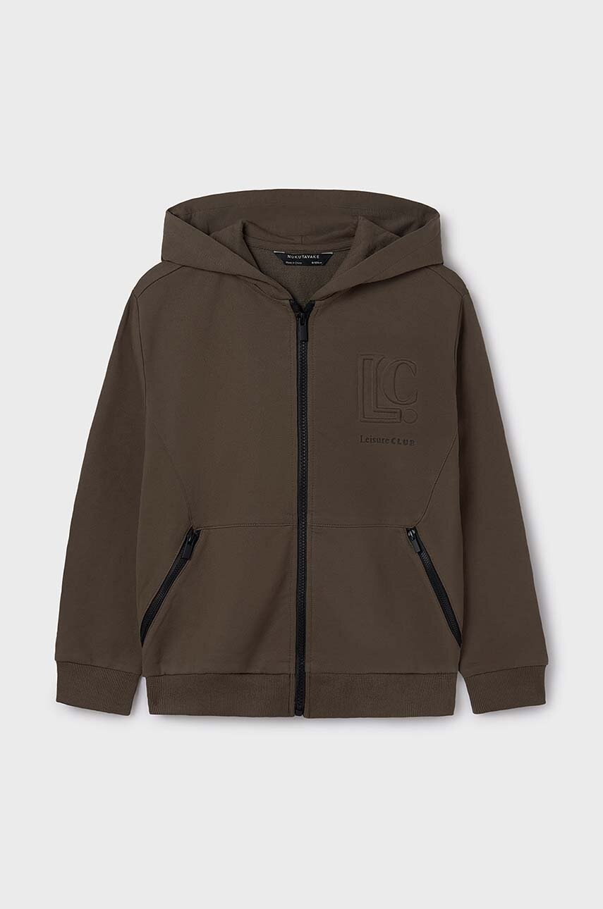 Детская кофта Mayoral цвет бежевый с капюшоном однотонная 7463