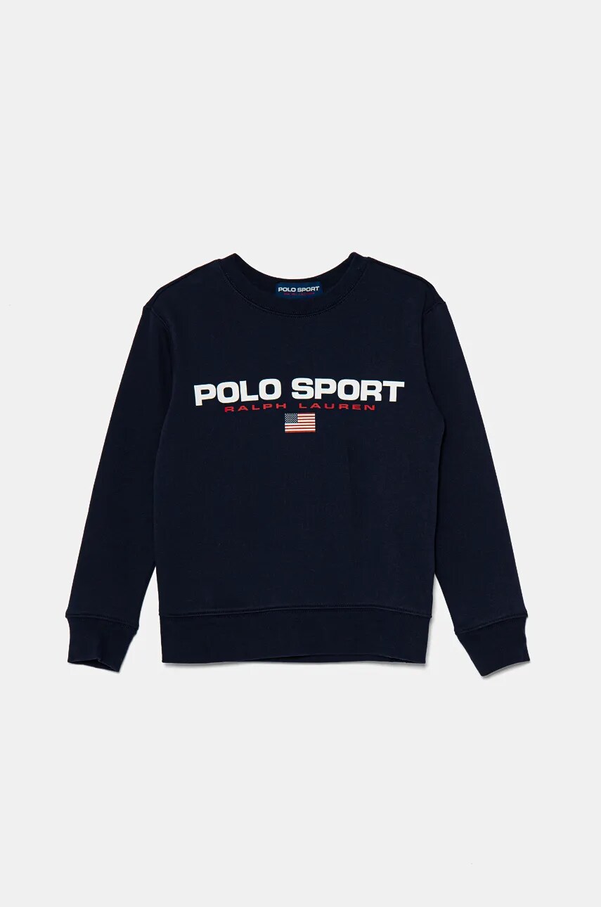 Levně Dětská mikina Polo Ralph Lauren tmavomodrá barva, s potiskem, 323962110001