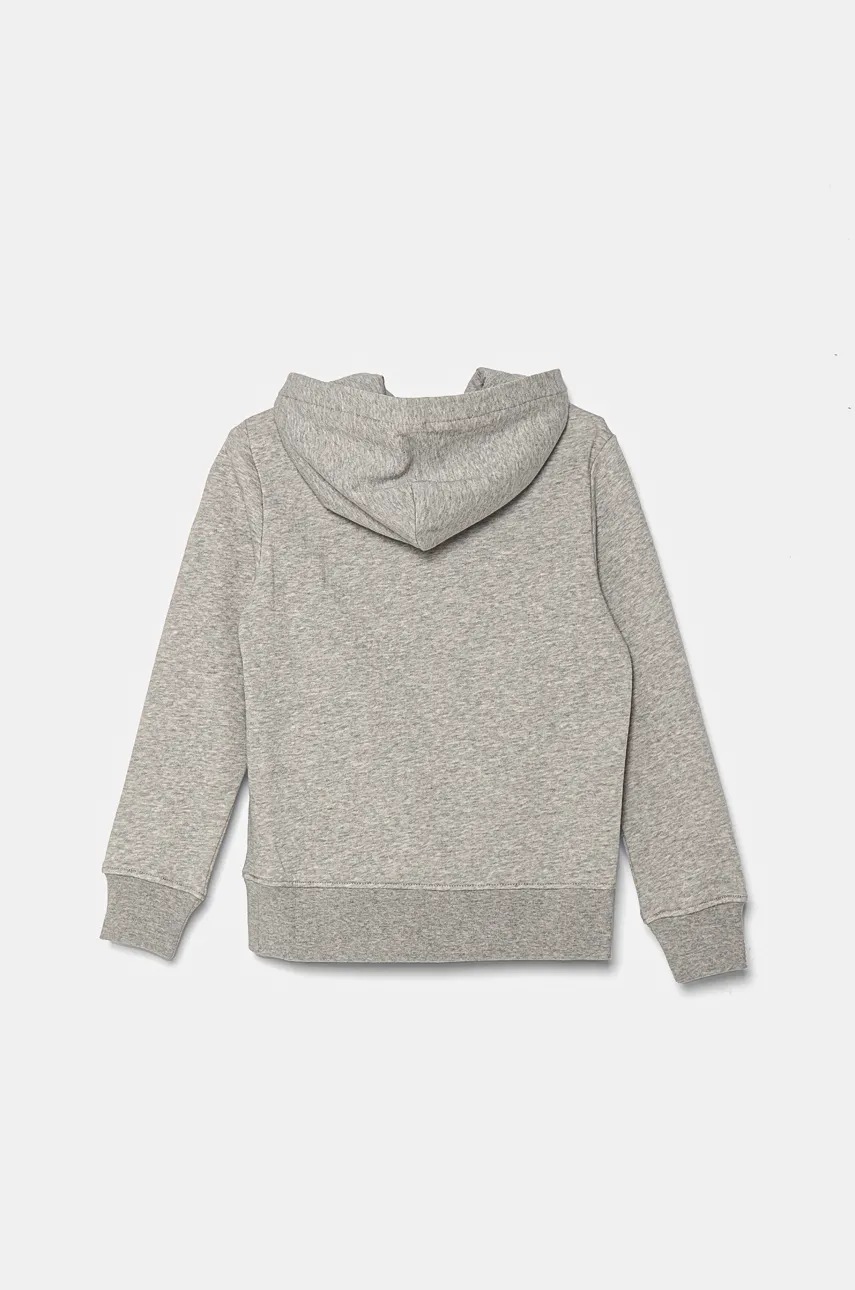 Дитяча кофта Polo Ralph Lauren колір сірий з капюшоном з принтом 323962111004