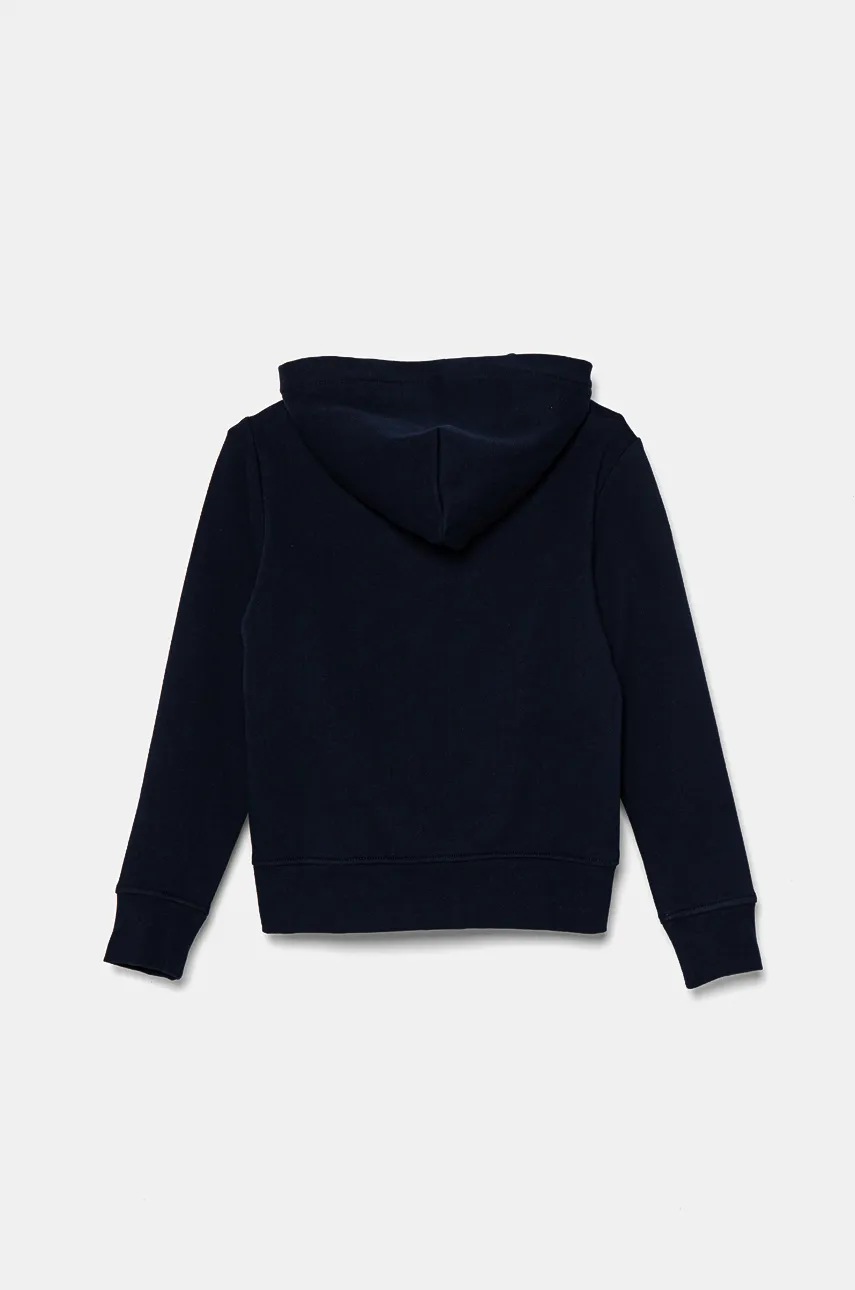 Детская кофта Polo Ralph Lauren цвет синий с капюшоном с аппликацией 323962117002