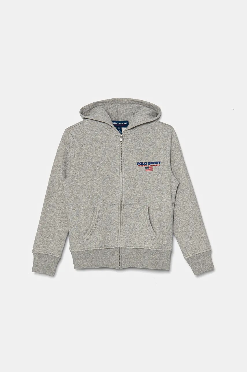 

Детски суичър Polo Ralph Lauren в сиво с качулка с меланжов десен 323962117003, Сив