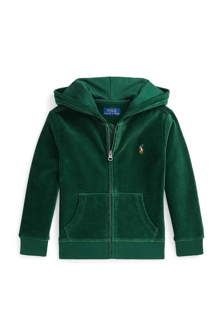 

Детски суичър Polo Ralph Lauren в зелено с качулка с изчистен дизайн 322952461002, Зелен