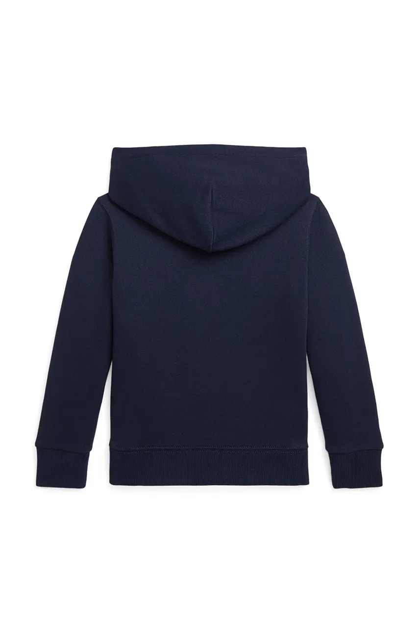 Дитяча кофта Polo Ralph Lauren колір синій з капюшоном з принтом 322953042001