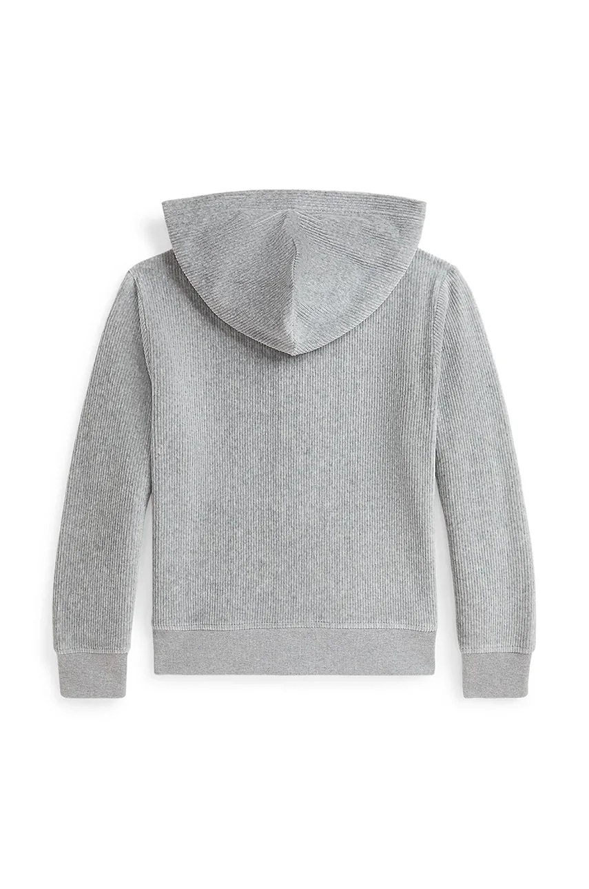Детская кофта Polo Ralph Lauren цвет серый с капюшоном однотонная 323952461001 Детская кофта Polo Ralph Lauren цвет серый с капюшоном однотонная 323952461001