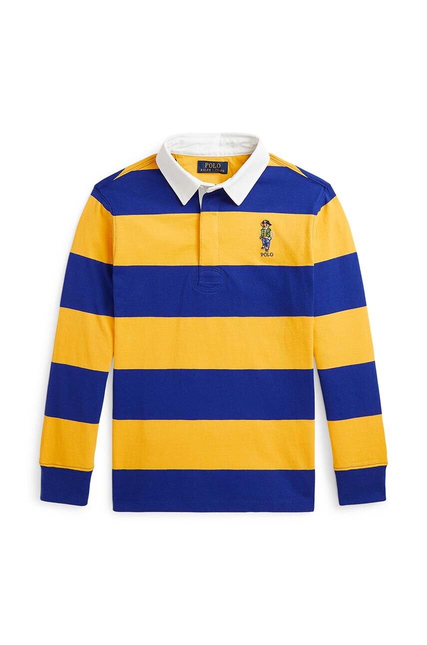 Levně Dětská bavlněná mikina Polo Ralph Lauren žlutá barva, vzorovaná, 323952586002