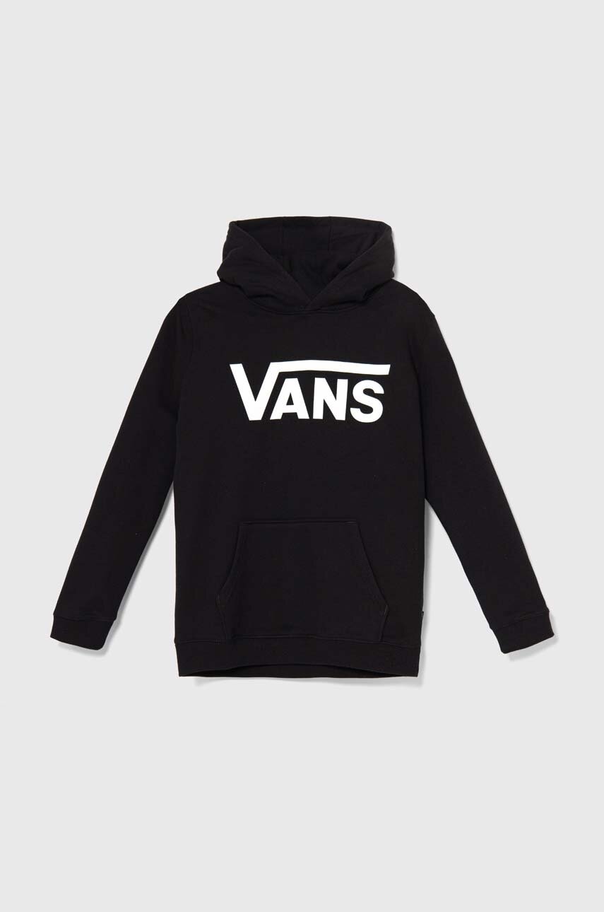 Vans hanorac de bumbac pentru copii Vans Classic II PO BY culoarea negru, cu glugă, cu imprimeu, VN000JBMBLK1