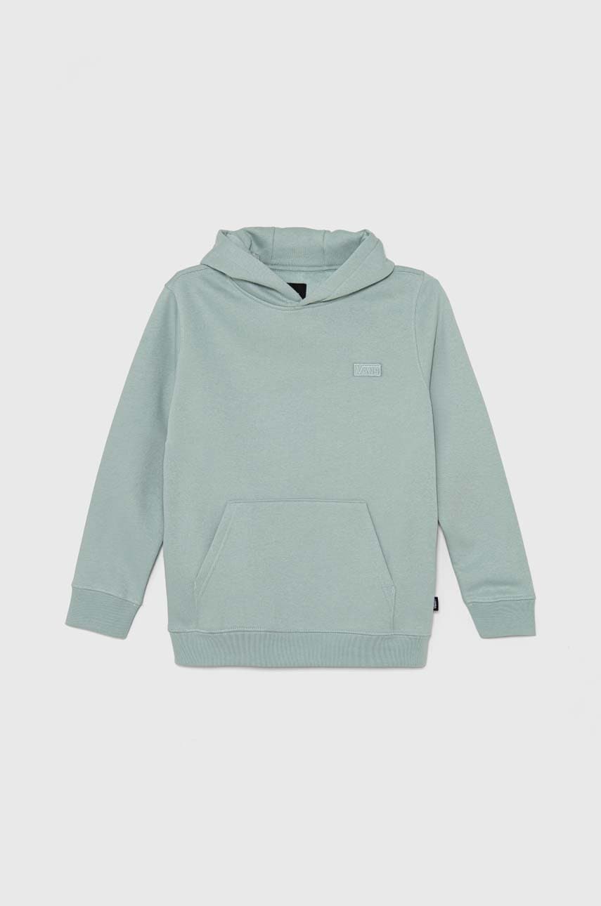 Vans bluza copii BY Core Basics PO II culoarea turcoaz, cu glugă, neted, VN000JPZM8I1 Vans bluza copii BY Core Basics PO II culoarea turcoaz, cu glugă, neted, VN000JPZM8I1