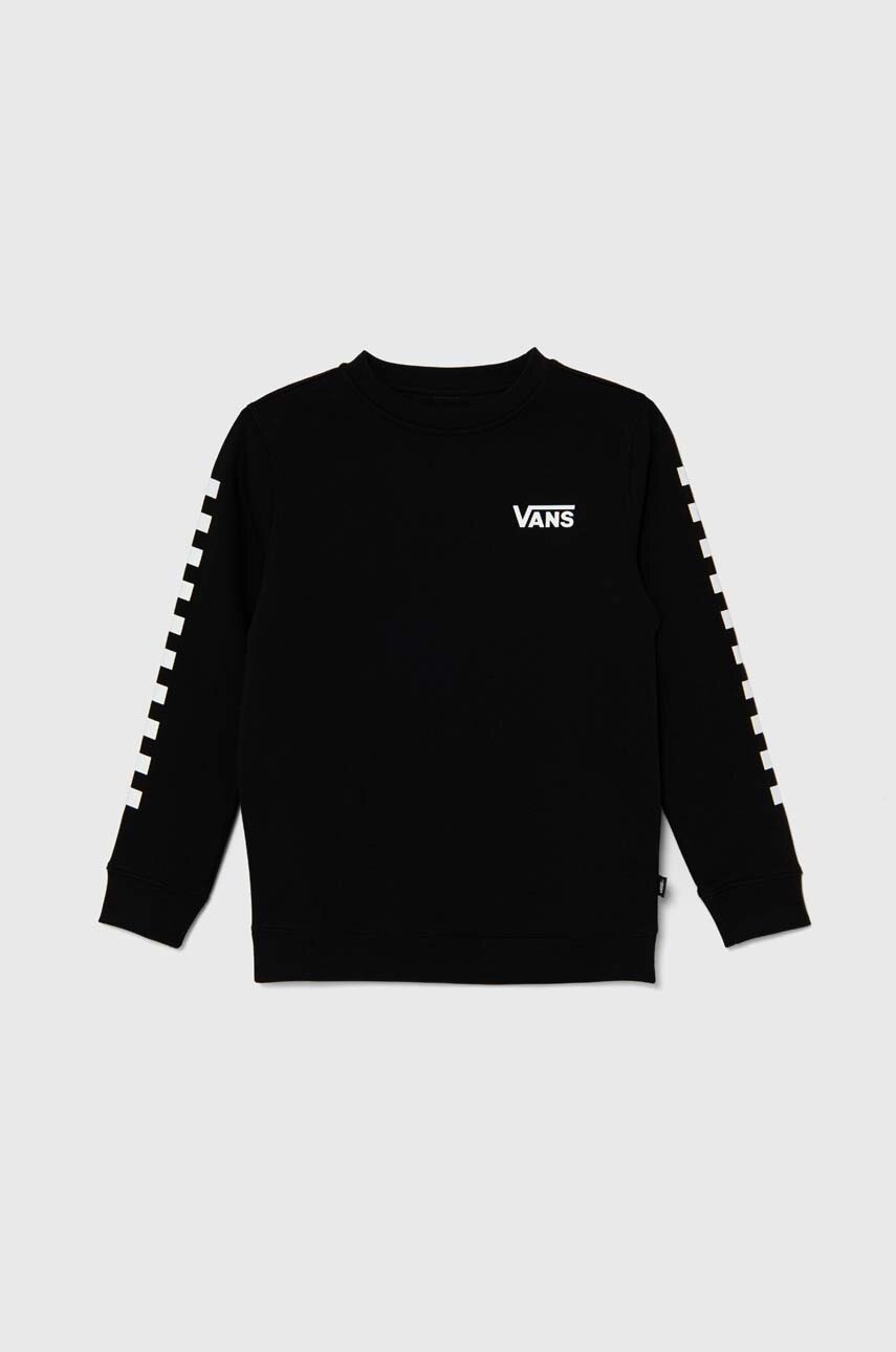 Vans bluza copii EXPOSITION CHECK II CREW culoarea negru, cu imprimeu, VN000K98BLK1