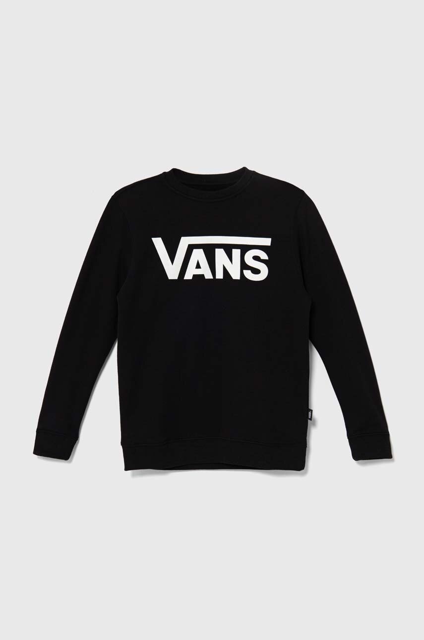 Vans hanorac de bumbac pentru copii CLASSIC II CREW culoarea negru, cu imprimeu, VN000K99BLK1 Vans hanorac de bumbac pentru copii CLASSIC II CREW culoarea negru, cu imprimeu, VN000K99BLK1