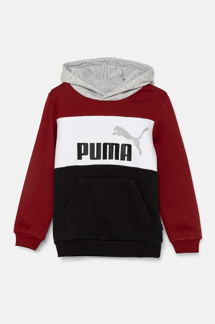 

Детски суичър Puma ESS BLOCK Hoodie в червено с качулка с принт 679717, Червен
