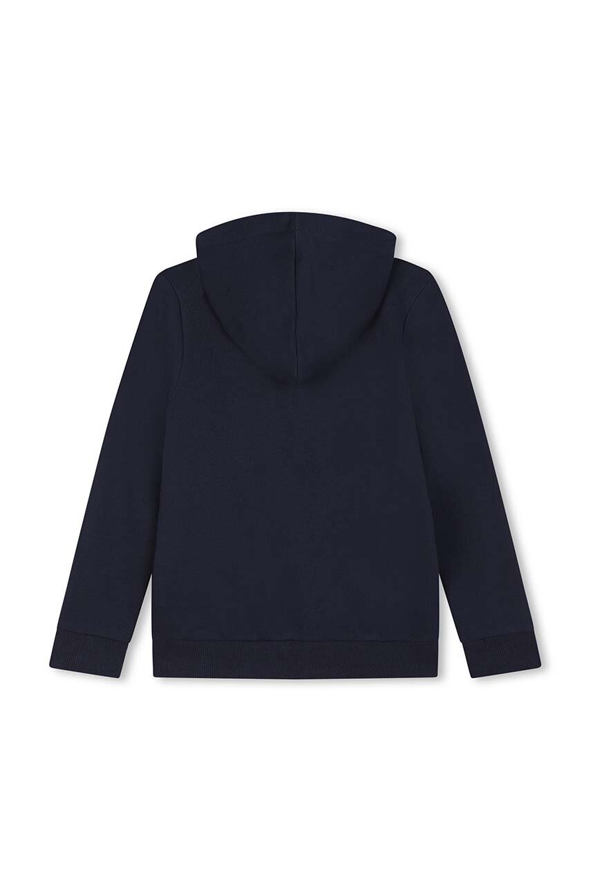Детская хлопковая кофта Kenzo Kids цвет синий с капюшоном с принтом K60767