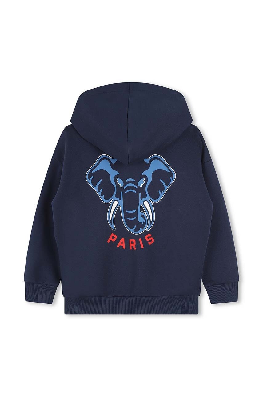 Детская кофта Kenzo Kids цвет синий с капюшоном с принтом K60813