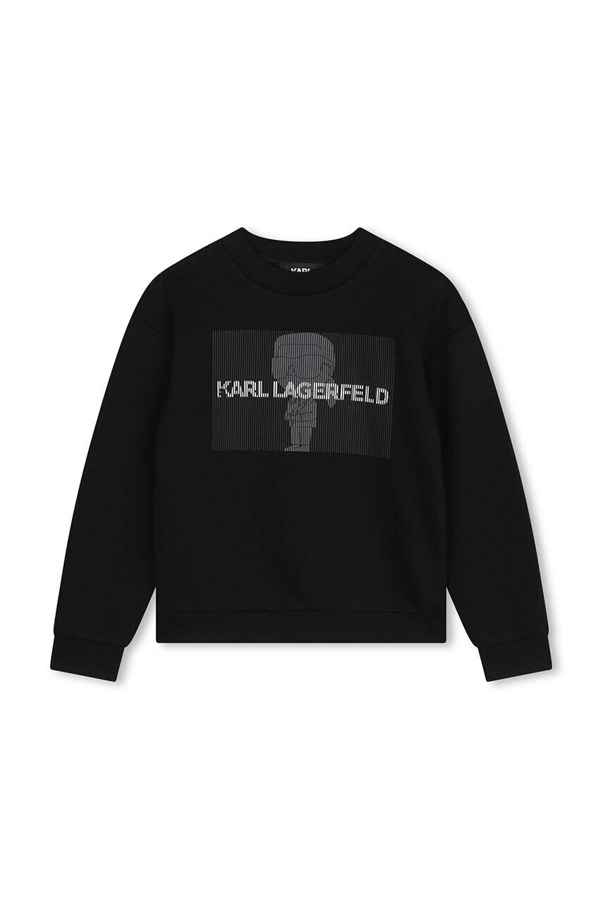 Karl Lagerfeld bluza copii culoarea negru, cu imprimeu, Z30242