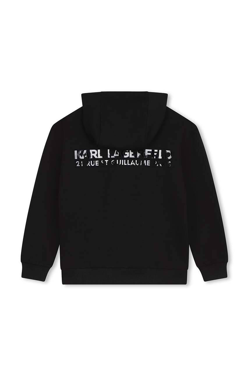 Детская кофта Karl Lagerfeld цвет чёрный с капюшоном однотонная Z30302 Детская кофта Karl Lagerfeld цвет чёрный с капюшоном однотонная Z30302