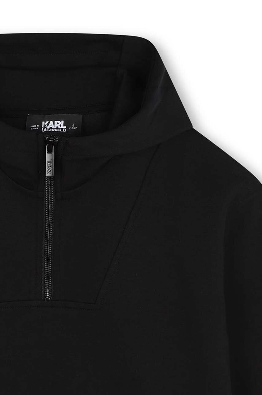 Karl Lagerfeld gyerek felső fekete, sima, kapucnis, Z30302 termék 2. képe