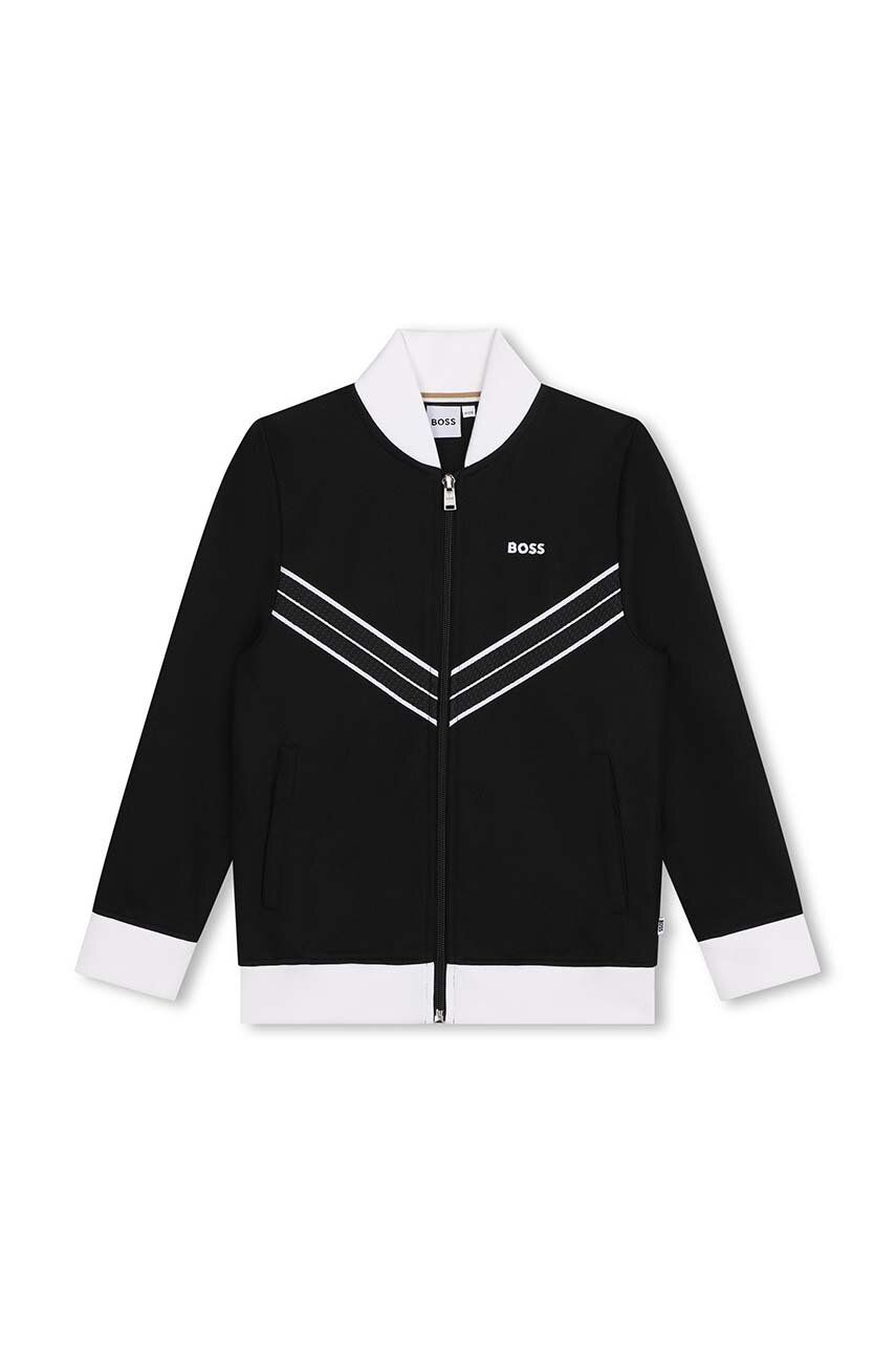 BOSS bluza copii culoarea negru, cu imprimeu, J51125