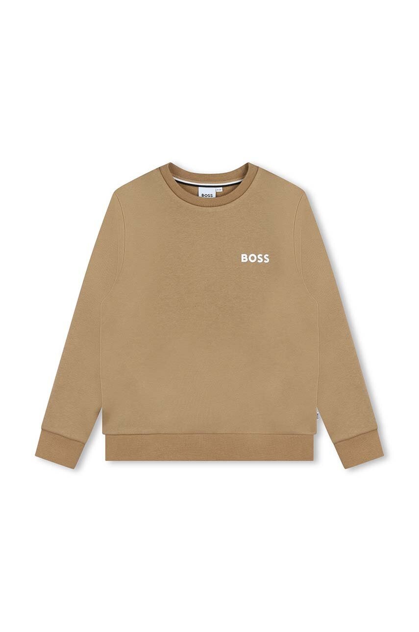

Детски суичър BOSS в бежово с изчистен дизайн J51190, Бежов