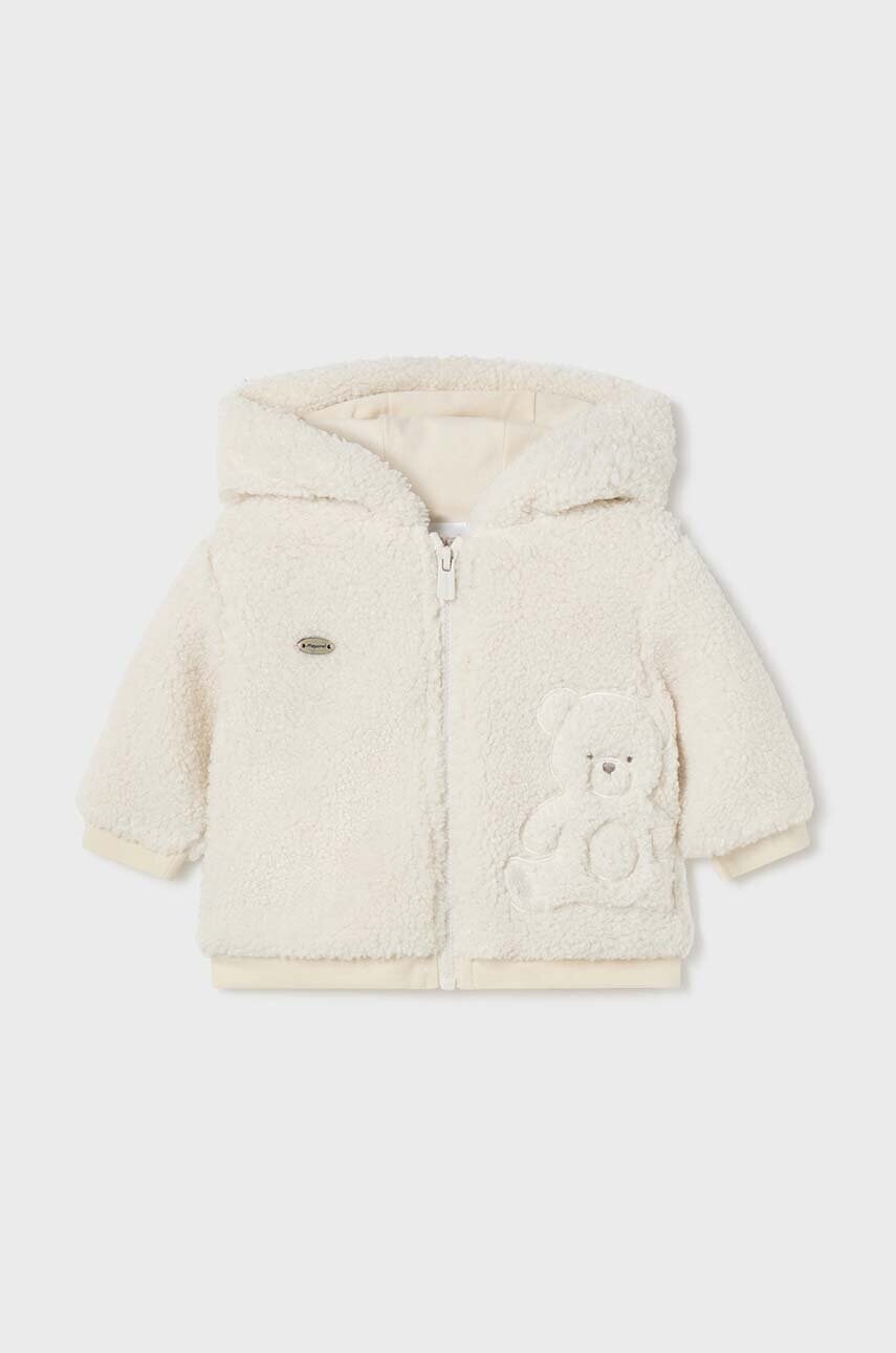 Mayoral Newborn bluza bebe culoarea bej, cu glugă, neted, 2450