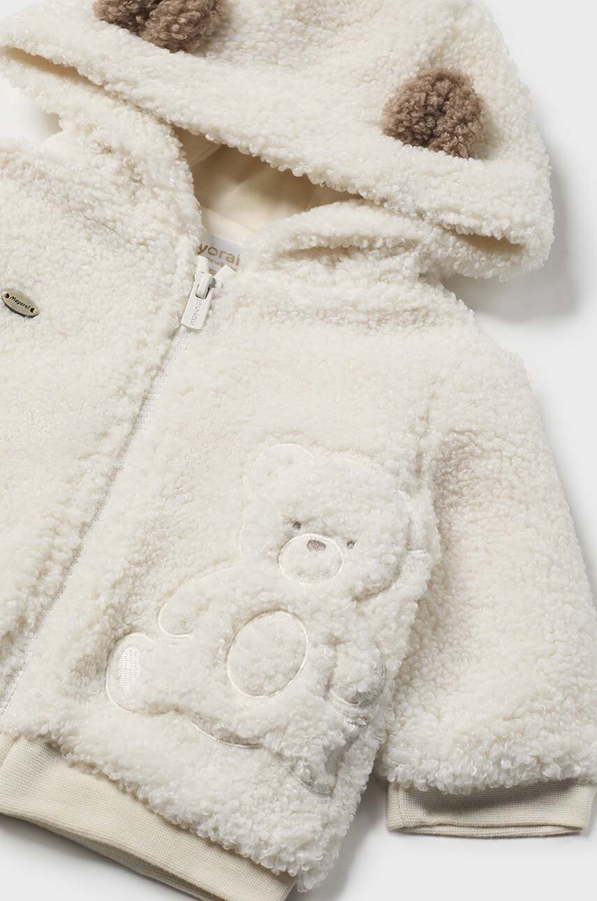 Кофта для младенцев Mayoral Newborn цвет бежевый с капюшоном однотонная 2450 Кофта для младенцев Mayoral Newborn цвет бежевый с капюшоном однотонная 2450