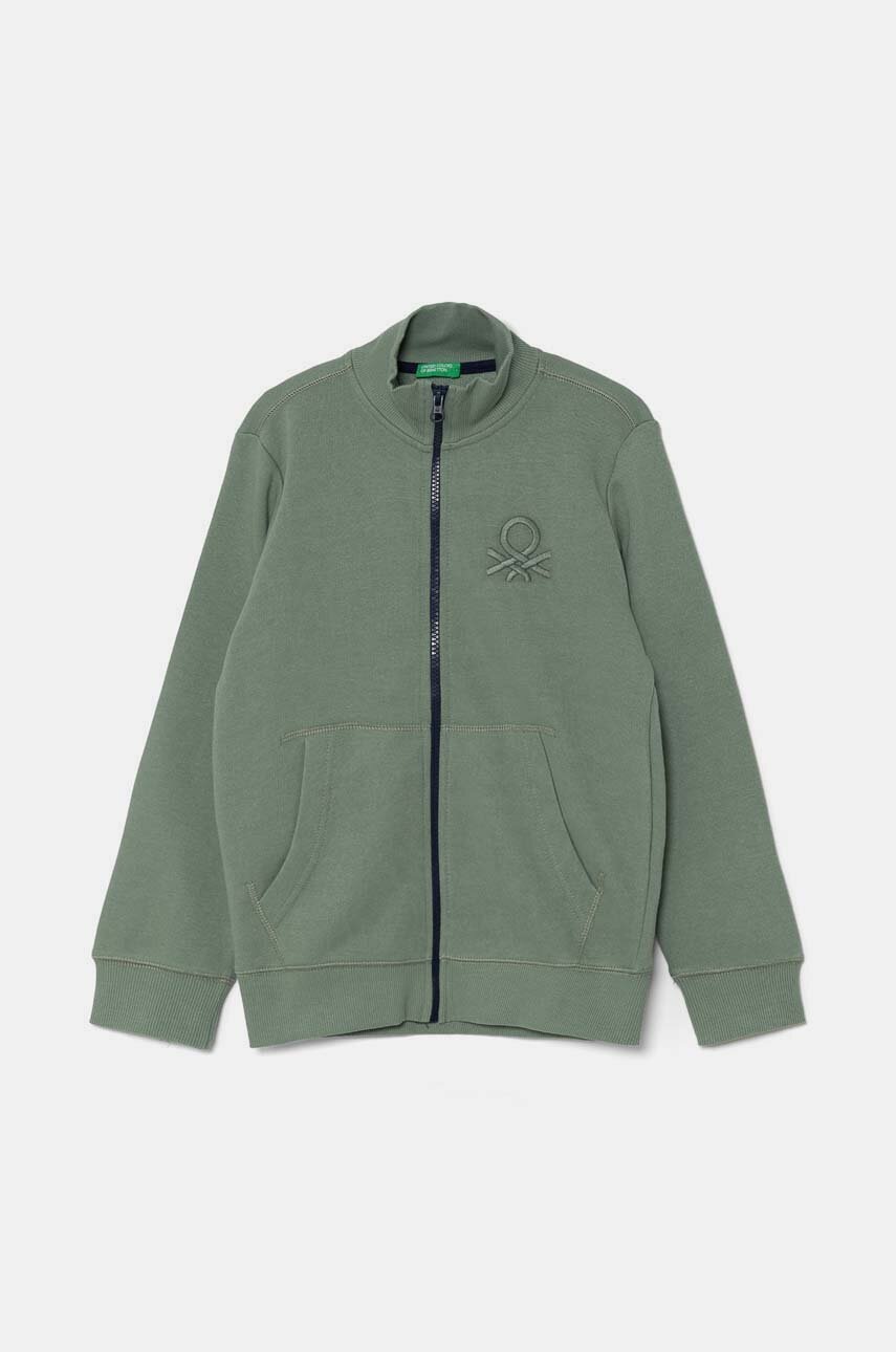 

Детски памучен суичър United Colors of Benetton в зелено с десен 3J68C501B, Зелен