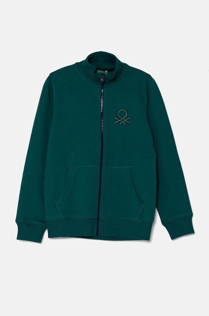 

Детски памучен суичър United Colors of Benetton в зелено с десен 3J68C501B, Зелен